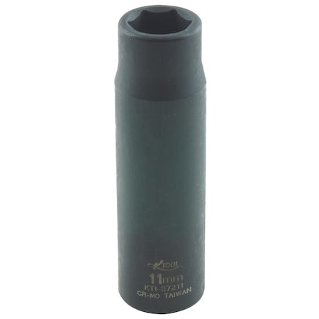 K-Tool International 3/8" Drive Impact Socket black oxide, Deep 6Pt, 3/8"Dr, 11mm KTI-37211